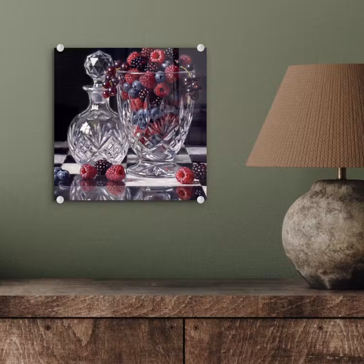 Glass Print - Berries - Crystal - Still Life - Bessen - Kristal - Stilleven plexiglas 5mm klein