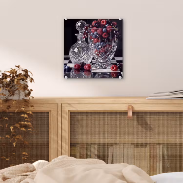 Glass Print - Berries - Crystal - Still Life - Bessen - Kristal - Stilleven plexiglas 5mm klein