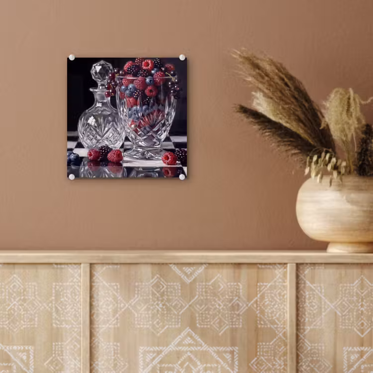 Glass Print - Berries - Crystal - Still Life - Bessen - Kristal - Stilleven plexiglas 5mm klein