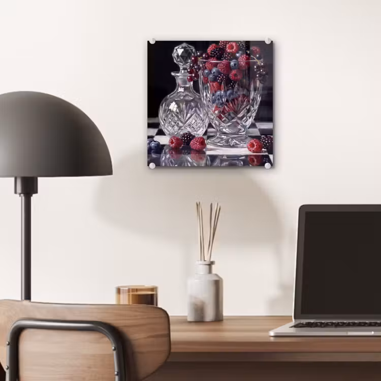 Glass Print - Berries - Crystal - Still Life - Bessen - Kristal - Stilleven plexiglas 5mm klein