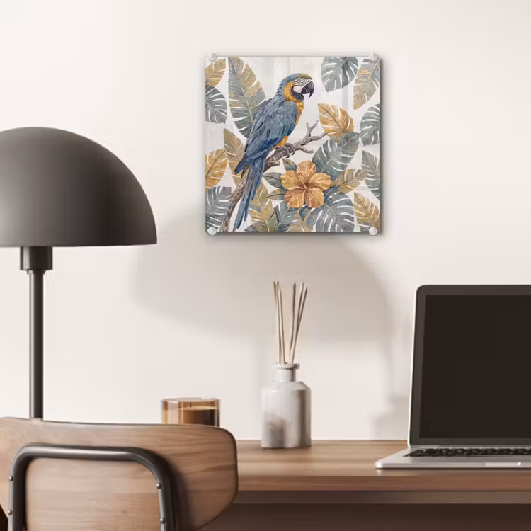 Vogel - Tak - Natuur - Mozaïek - Blauw plexiglas 5mm klein -sfeer6