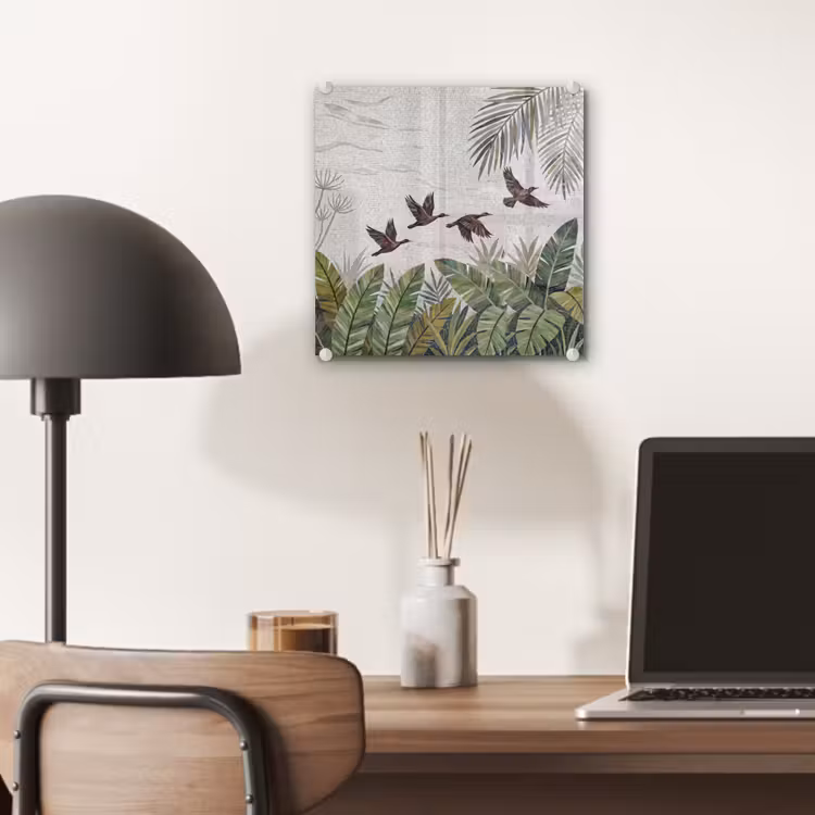 Vogel - Vliegend - Tropisch - Mozaïek - Groen plexiglas 5mm klein -sfeer6