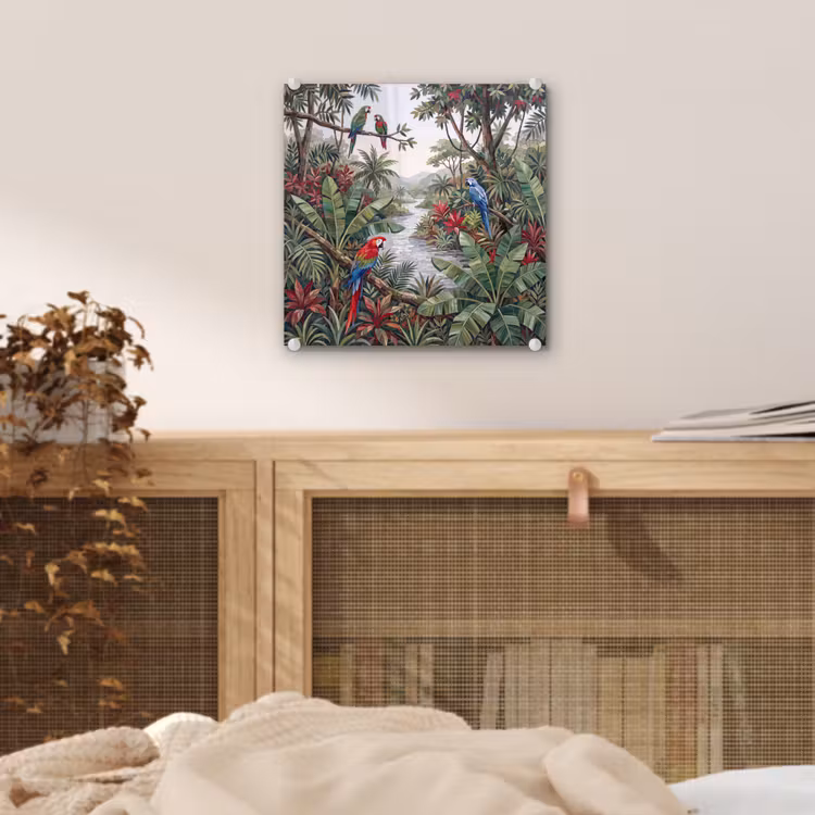Vogel - Jungle - Natuur - Mozaïek - Groen plexiglas 5mm klein -sfeer4