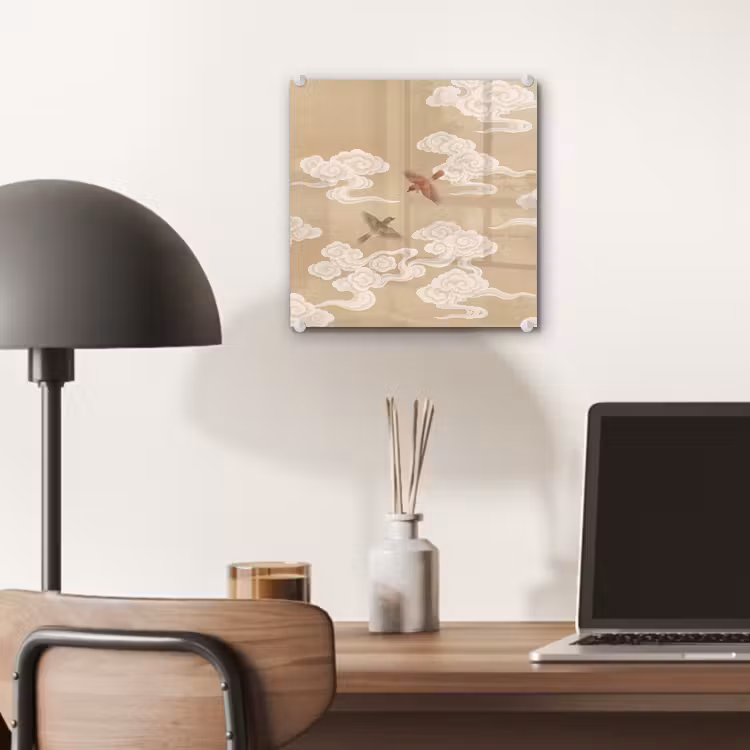 Vogels - Vliegen - Beige plexiglas 5mm klein -sfeer6