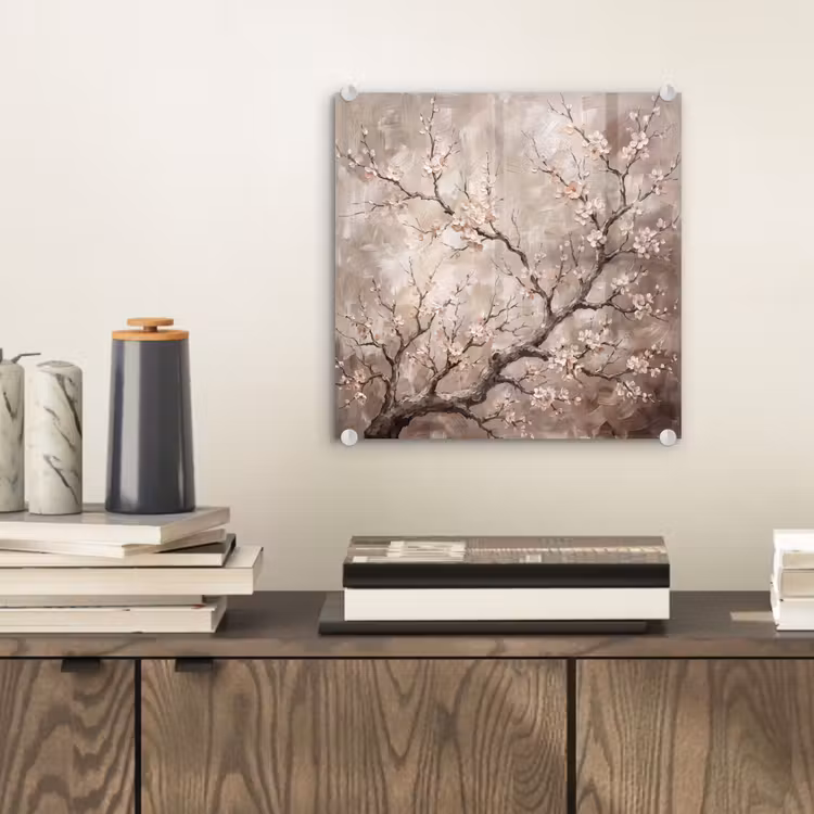 Bloesem - Takken - Schilderij - Beige - Serene plexiglas 5mm klein -sfeer1