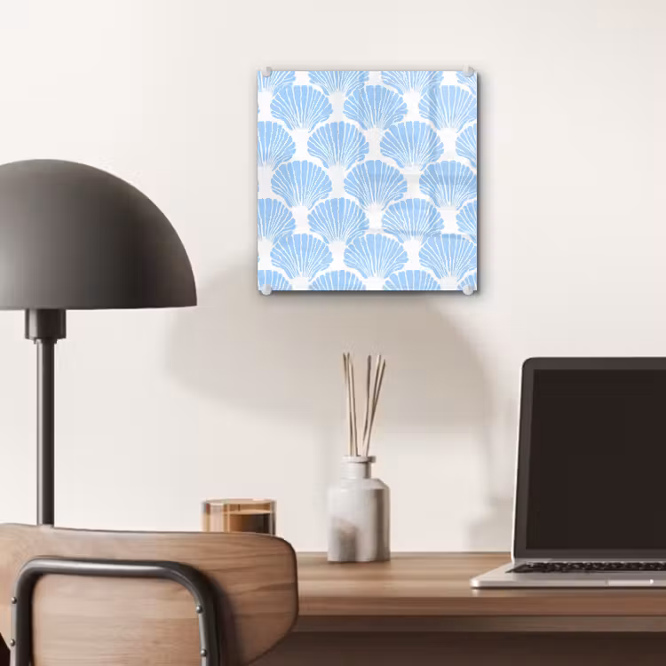 Blauw - Wit - Schelpen - Grafisch - Structuur plexiglas 5mm klein 11 -sfeer6