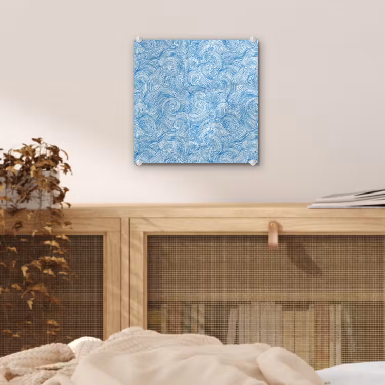 Blauw - Wit - Spiraal - Golven - Lijnen plexiglas 5mm klein 11 -sfeer4