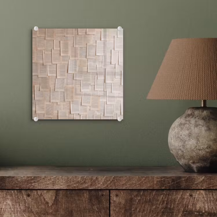 Boekpagina - Collage - Literatuur - Vintage - Beige plexiglas 5mm klein -sfeer3