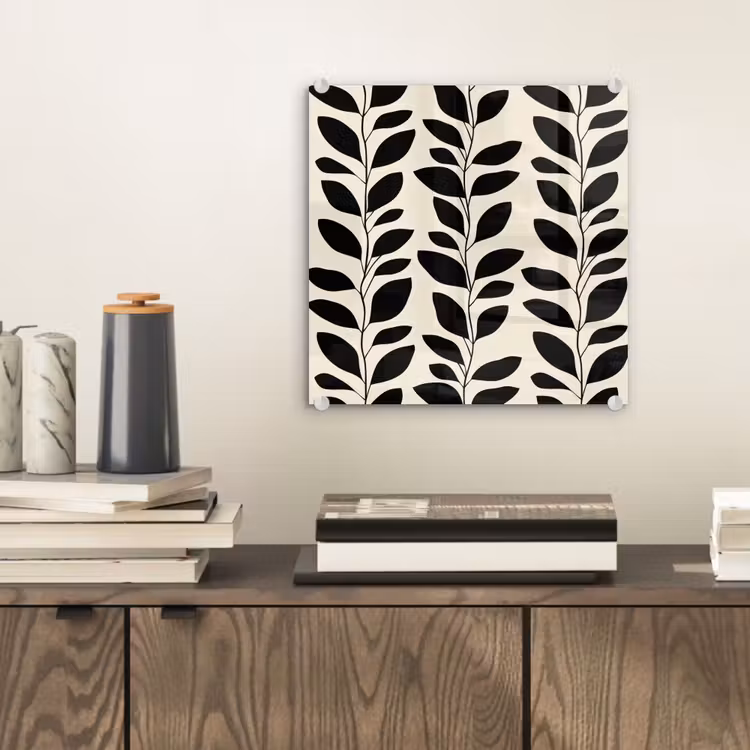 Botanisch - Dessin - Zwart - Beige plexiglas 5mm klein 11 -sfeer1