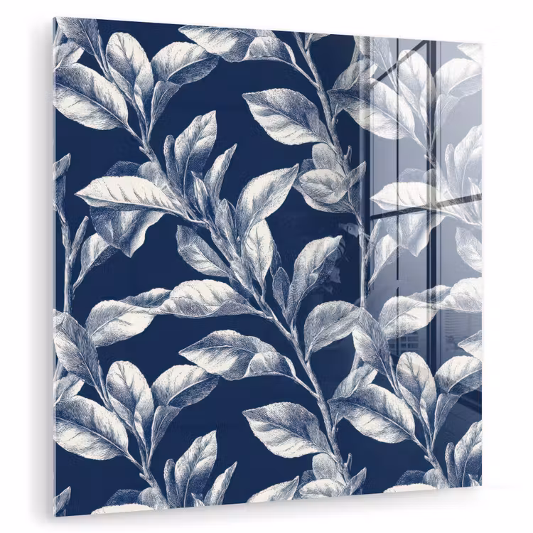 Botanisch - Patroon - Blauw plexiglas 5mm klein 11 -zzzproduct_nieuw