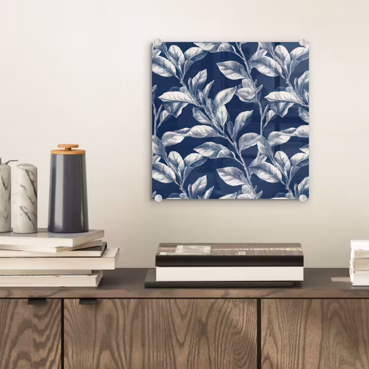 Botanisch - Patroon - Blauw plexiglas 5mm klein 11 -sfeer1