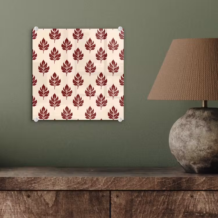 Botanisch - Patroon - Bordeaux plexiglas 5mm klein 11 -sfeer3