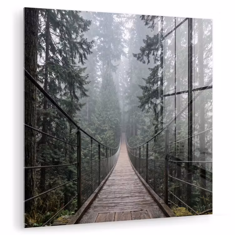 Brug - Bos - Mist - Natuur plexiglas 5mm klein -zzzproduct_nieuw