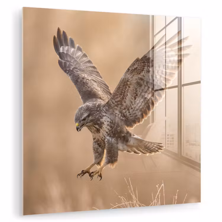 Buizerd - Roofvogel - Natuur - Bruin plexiglas 5mm klein -zzzproduct_nieuw