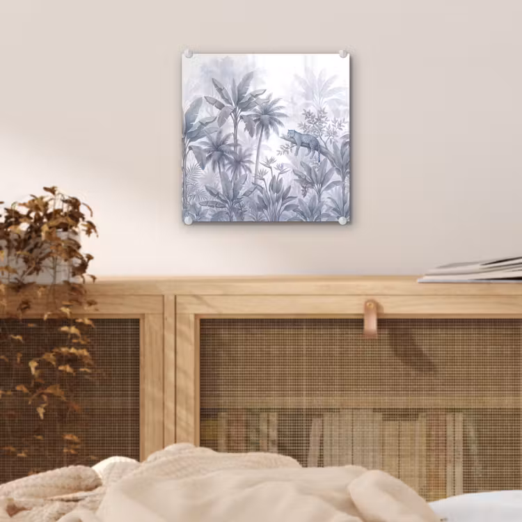 Kat - Tropisch bos - Modern - Grijs plexiglas 5mm klein -sfeer4