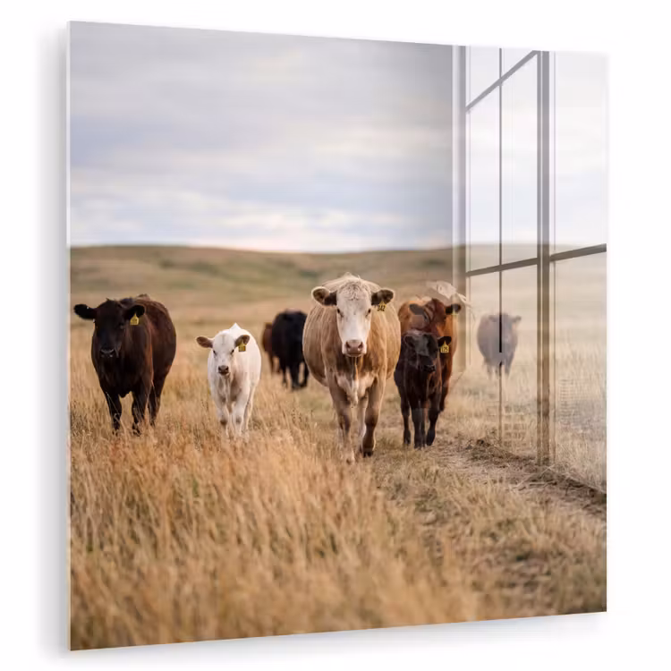 Runderen - Kudde - Landschap - Weide - Rustig plexiglas 5mm klein -zzzproduct_nieuw