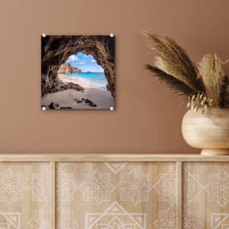 Grot - Strand - Zee - Blauw plexiglas 5mm klein -sfeer5