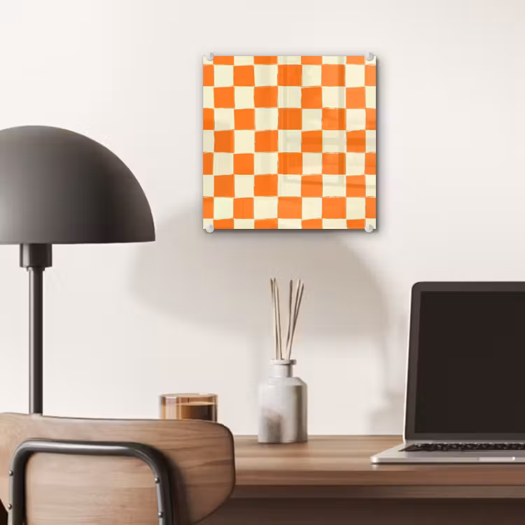 Schaak - Patroon - Oranje plexiglas 5mm klein 11 -sfeer6