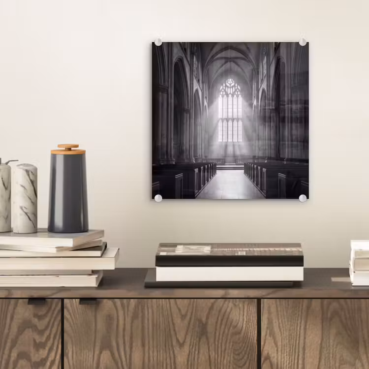 Kerk - Interieur - Lichtstralen - Architectuur - Klassiek plexiglas 5mm klein -sfeer1