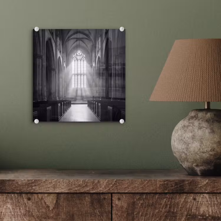 Kerk - Interieur - Lichtstralen - Architectuur - Klassiek plexiglas 5mm klein -sfeer3