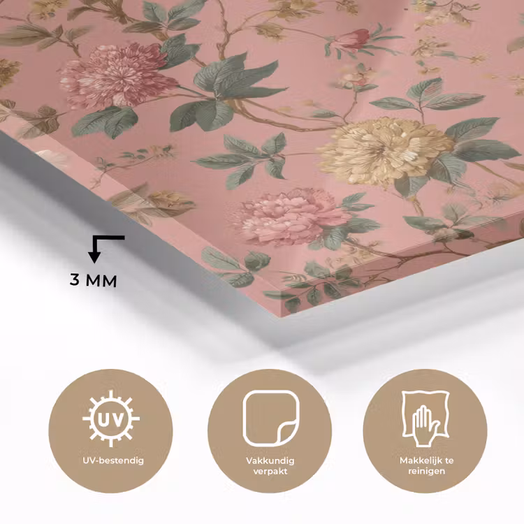 Klassiek - Botanisch - Roze plexiglas 5mm klein 11 -sfeer2