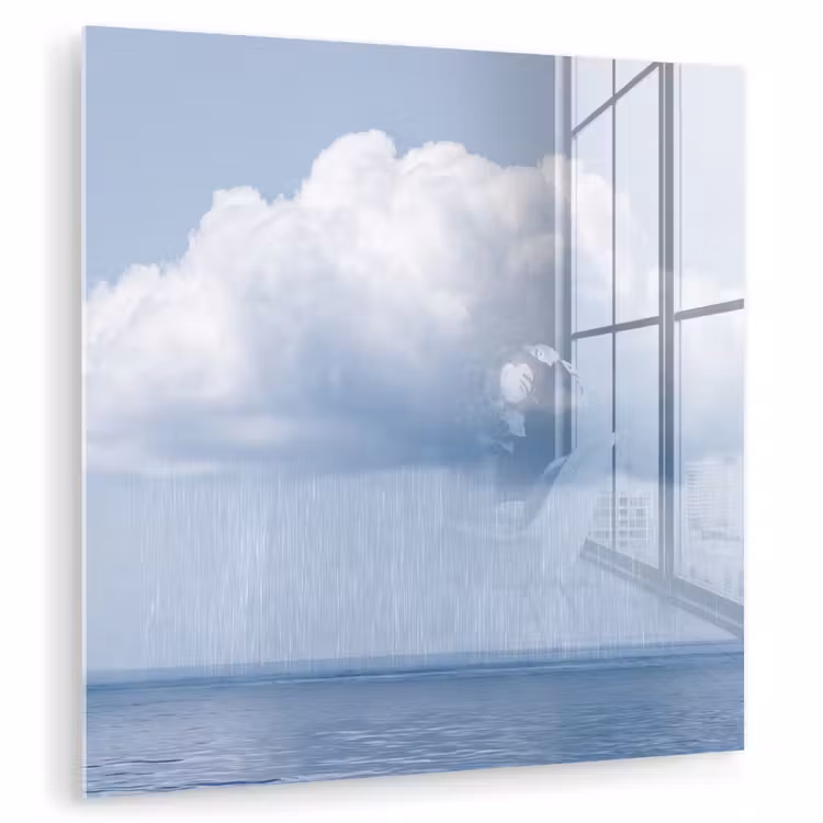 Glass Print - Cloud - Rain - Nature - Wolk - Regen - Natuur plexiglas 5mm klein