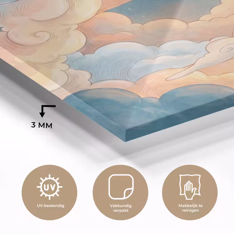 Wolk - Lucht - Natuur - Illustratief - Oranje plexiglas 5mm klein -sfeer2