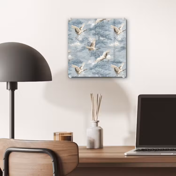 Wolken - Kraanvogels - Blauw plexiglas 5mm klein 11 -sfeer6