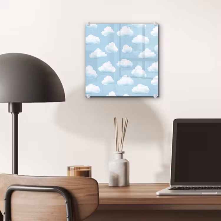 Wolken - Illustratie - Blauw plexiglas 5mm klein 11 -sfeer6