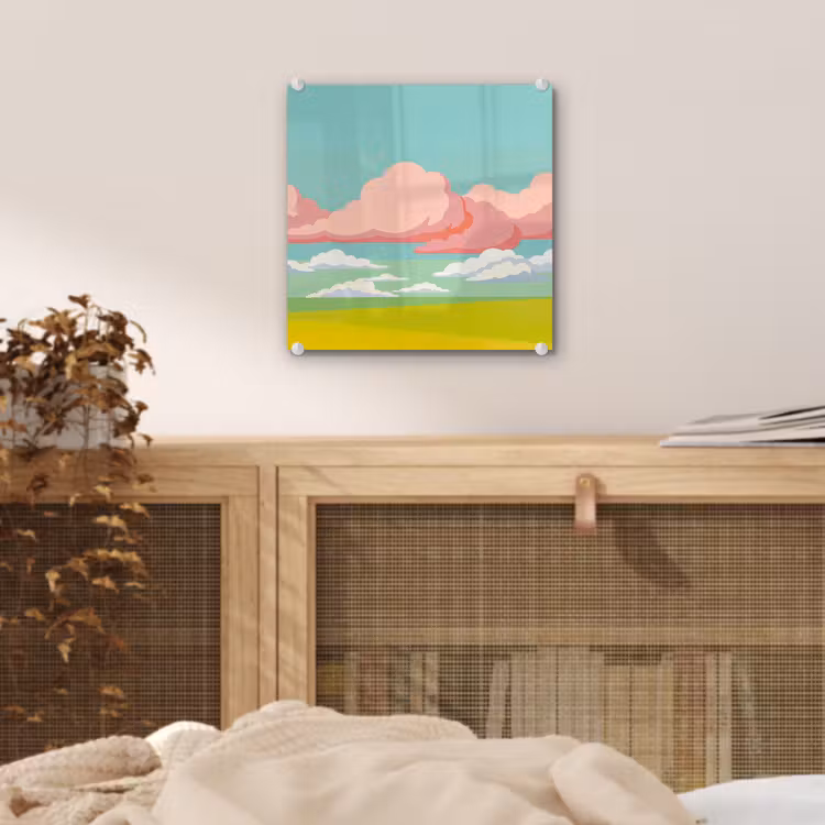 Wolken - Roze - Natuur - Modern - Pastel plexiglas 5mm klein -sfeer4