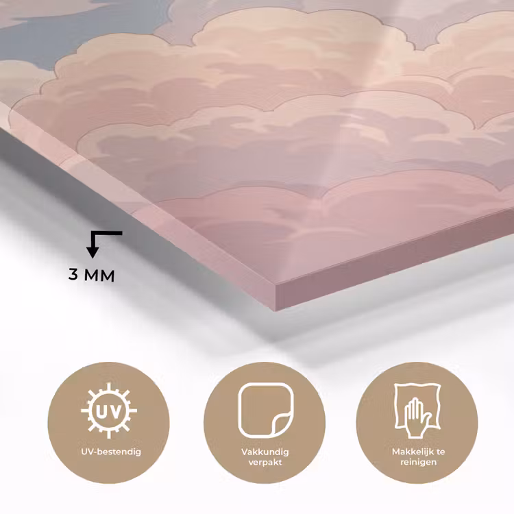 Wolken - Lucht - Natuur - Pastel - Roze plexiglas 5mm klein -sfeer2