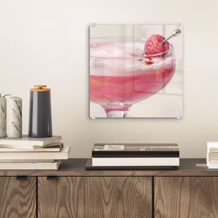 Cocktail - Framboos - Drank - Modern - Roze plexiglas 5mm klein -sfeer1