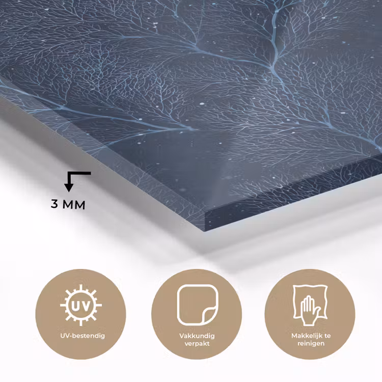 Koraal - Takken - Patroon - Nachtblauw plexiglas 5mm klein 11 -sfeer2