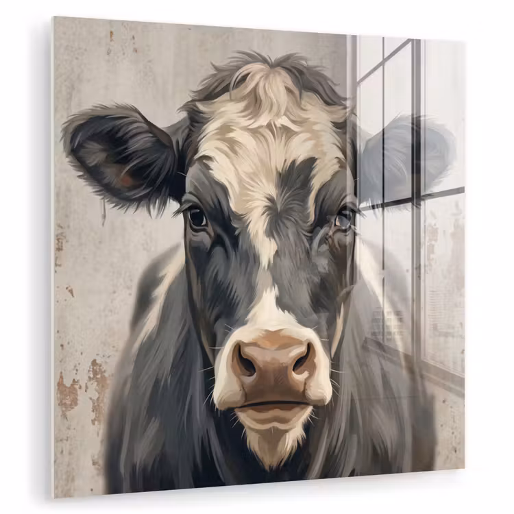 Koe - Portret - Dieren - Modern plexiglas 5mm klein -zzzproduct_nieuw