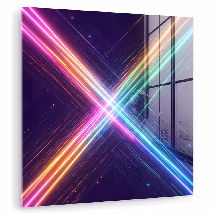 Kruisen - Lasterstralen - Neon plexiglas 5mm klein -zzzproduct_nieuw