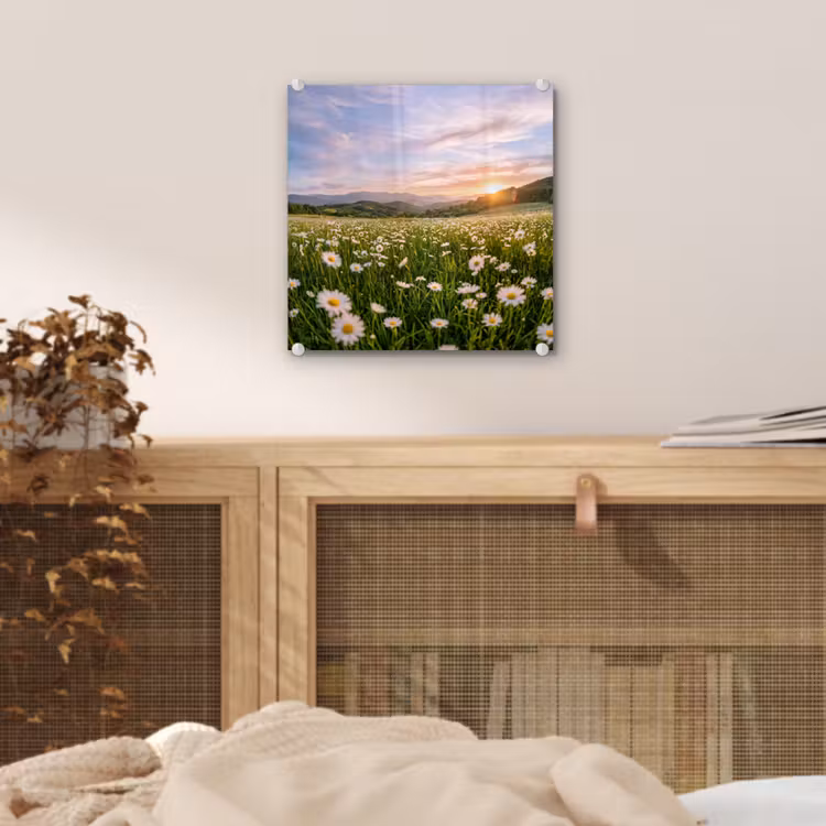 Madelief - Veld - Heuvels - Groen plexiglas 5mm klein -sfeer4