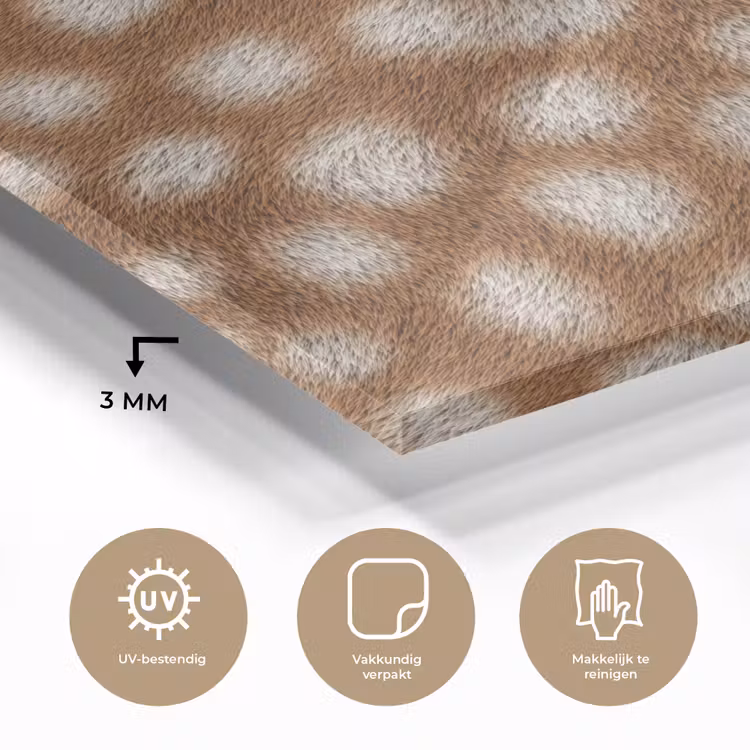 Hert - Bruin - Vacht plexiglas 5mm klein 11 -sfeer2