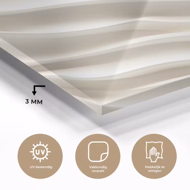 Diagonaal - Golven - Crème plexiglas 5mm klein 11 -sfeer2