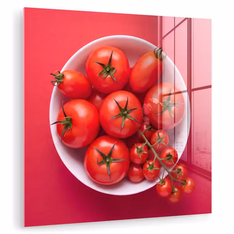 Glass Print - Dinner Plate - Red - Eten - Kom - Rood plexiglas 5mm klein
