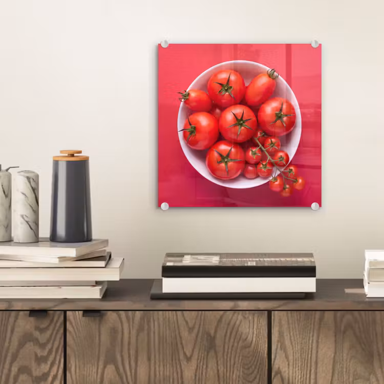 Glass Print - Dinner Plate - Red - Eten - Kom - Rood plexiglas 5mm klein