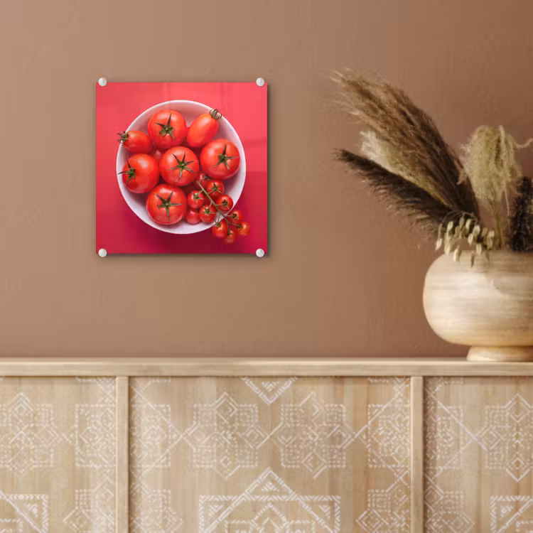 Glass Print - Dinner Plate - Red - Eten - Kom - Rood plexiglas 5mm klein