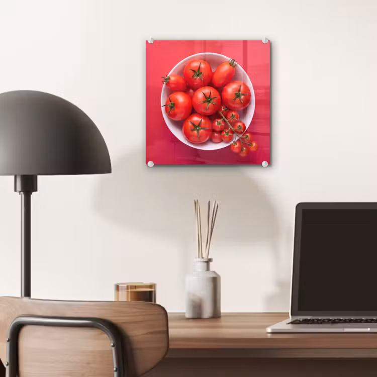 Glass Print - Dinner Plate - Red - Eten - Kom - Rood plexiglas 5mm klein