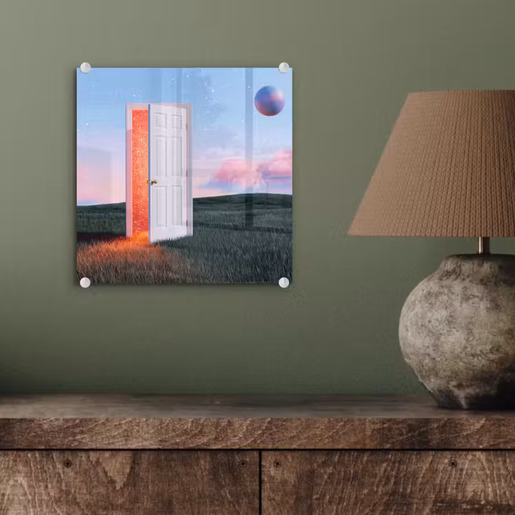 Glass Print - Door - Fantasy - Space - Deur - Fantasie - Ruimte plexiglas 5mm klein