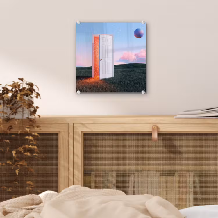Glass Print - Door - Fantasy - Space - Deur - Fantasie - Ruimte plexiglas 5mm klein
