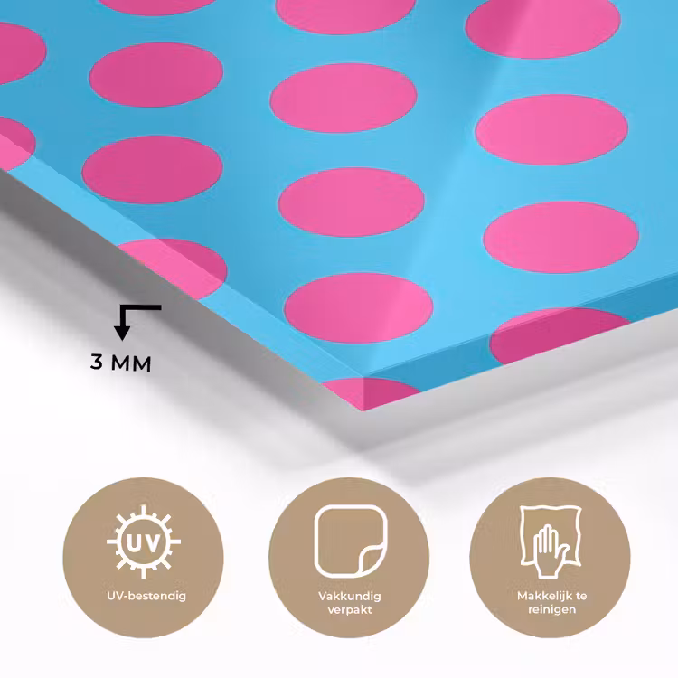 Stippen - Klassiek - Roze plexiglas 5mm klein 11 -sfeer2