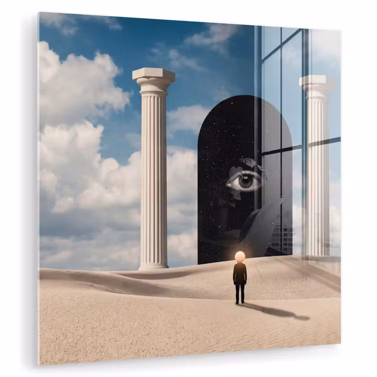Glass Print - Dream - Desert - Eye - Droom - Woestijn - Oog plexiglas 5mm klein