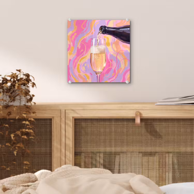 Drank - Inschenken - Feest - Abstract - Roze plexiglas 5mm klein -sfeer4