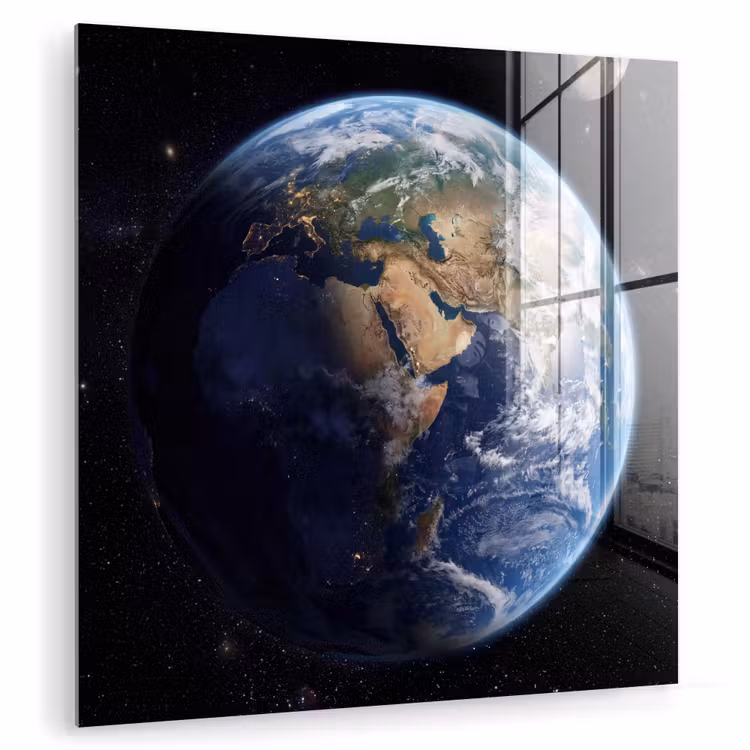 Aarde - Ruimte - Blauw - Groen plexiglas 5mm klein -zzzproduct_nieuw