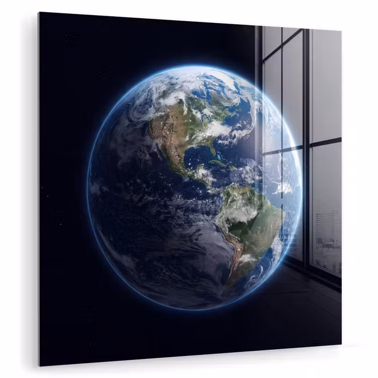 Glass Print - Earth - Space - Cosmos - Aarde - Ruimte - Kosmos plexiglas 5mm klein