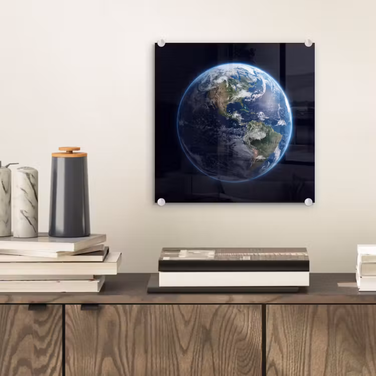 Glass Print - Earth - Space - Cosmos - Aarde - Ruimte - Kosmos plexiglas 5mm klein